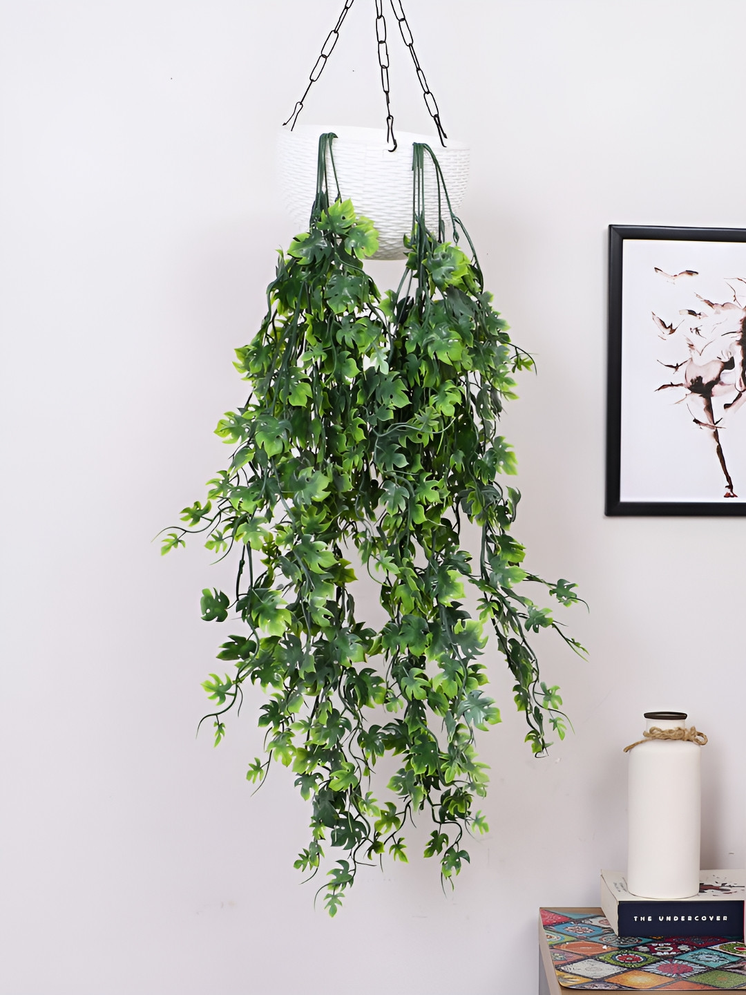 Home Bloom Green 2 Pieces Hanging Artificial Plants