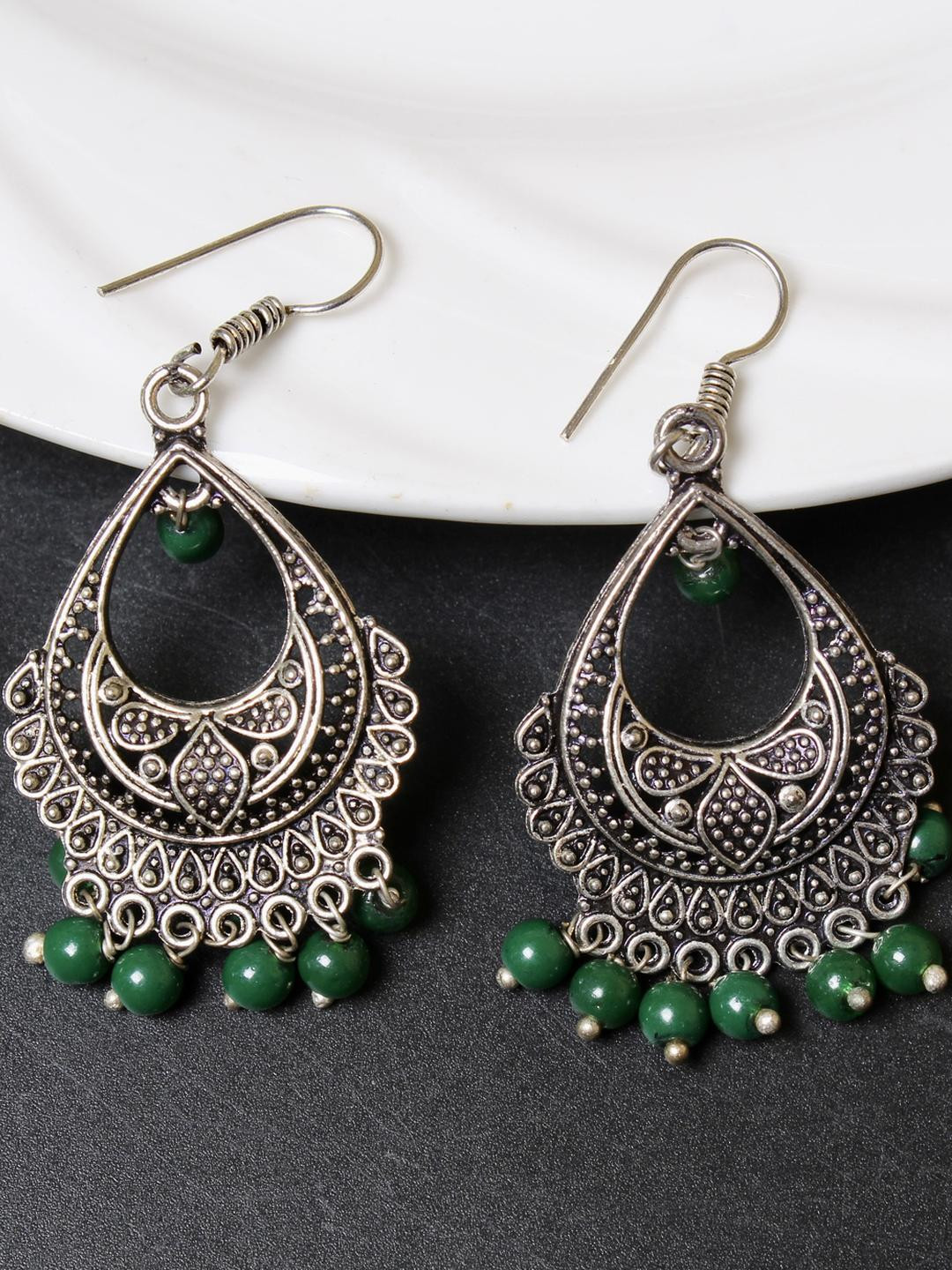 FASHION EMPIRE Silver-Plated Classic German Silver Chandbalis