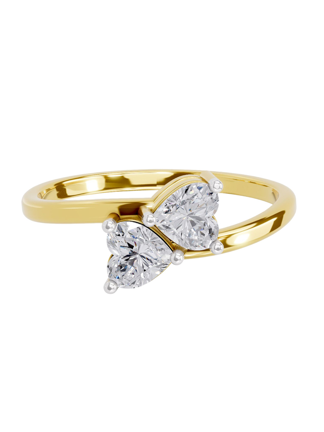 Sparkles Women14K Yellow Gold Lab Grown Diamond 0.7 Carat Heart Shape Diamond Ring