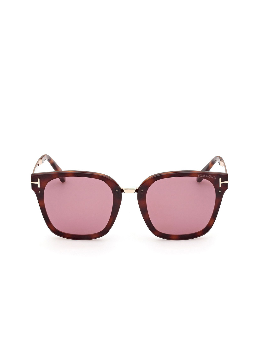 Tom Ford Women Brown Wayfarer Sunglasses with Purple UV Protected Lens - FT1014 68 52Y