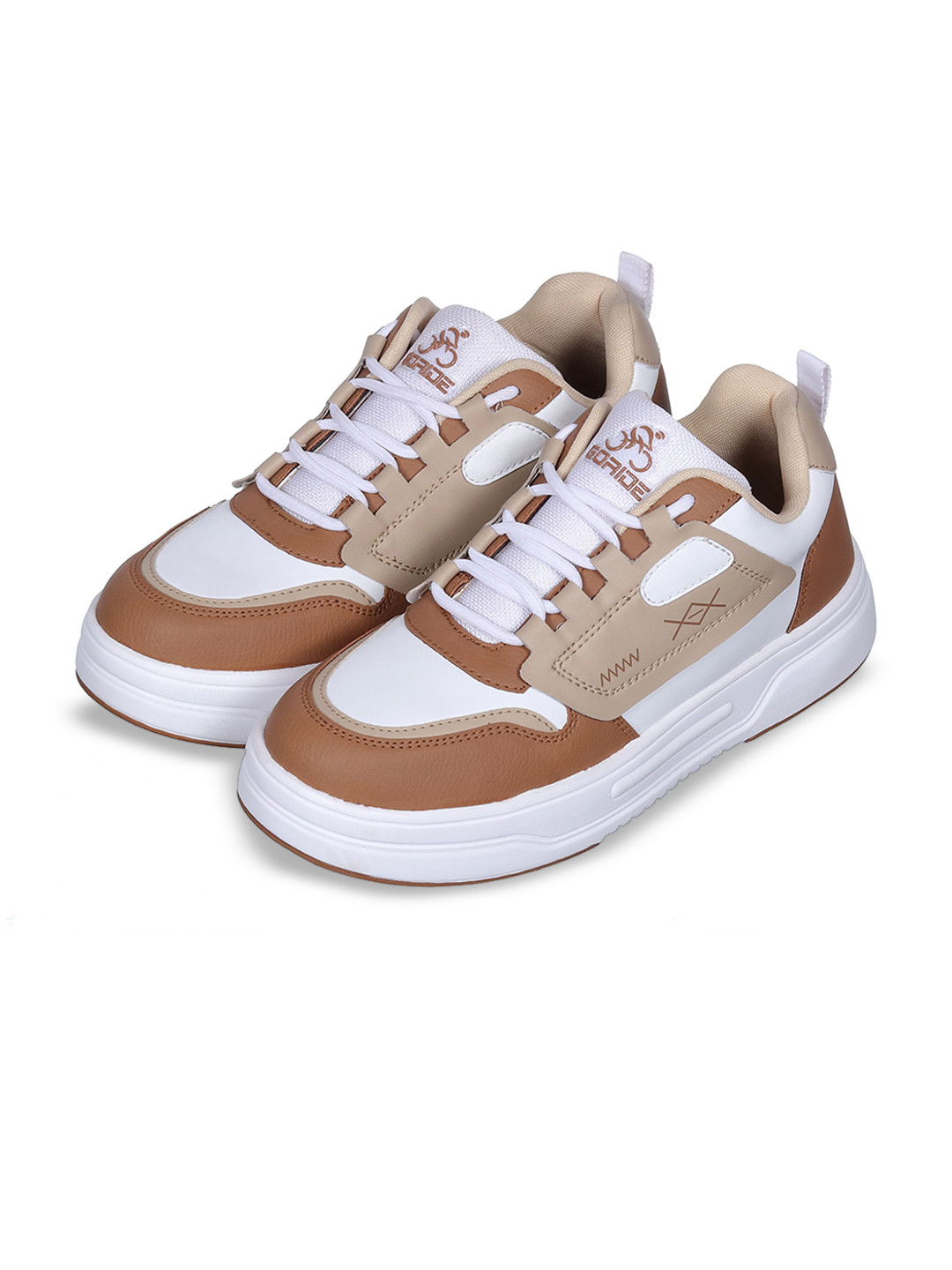 GO RIDE Men White And Beige Regular Sneakers