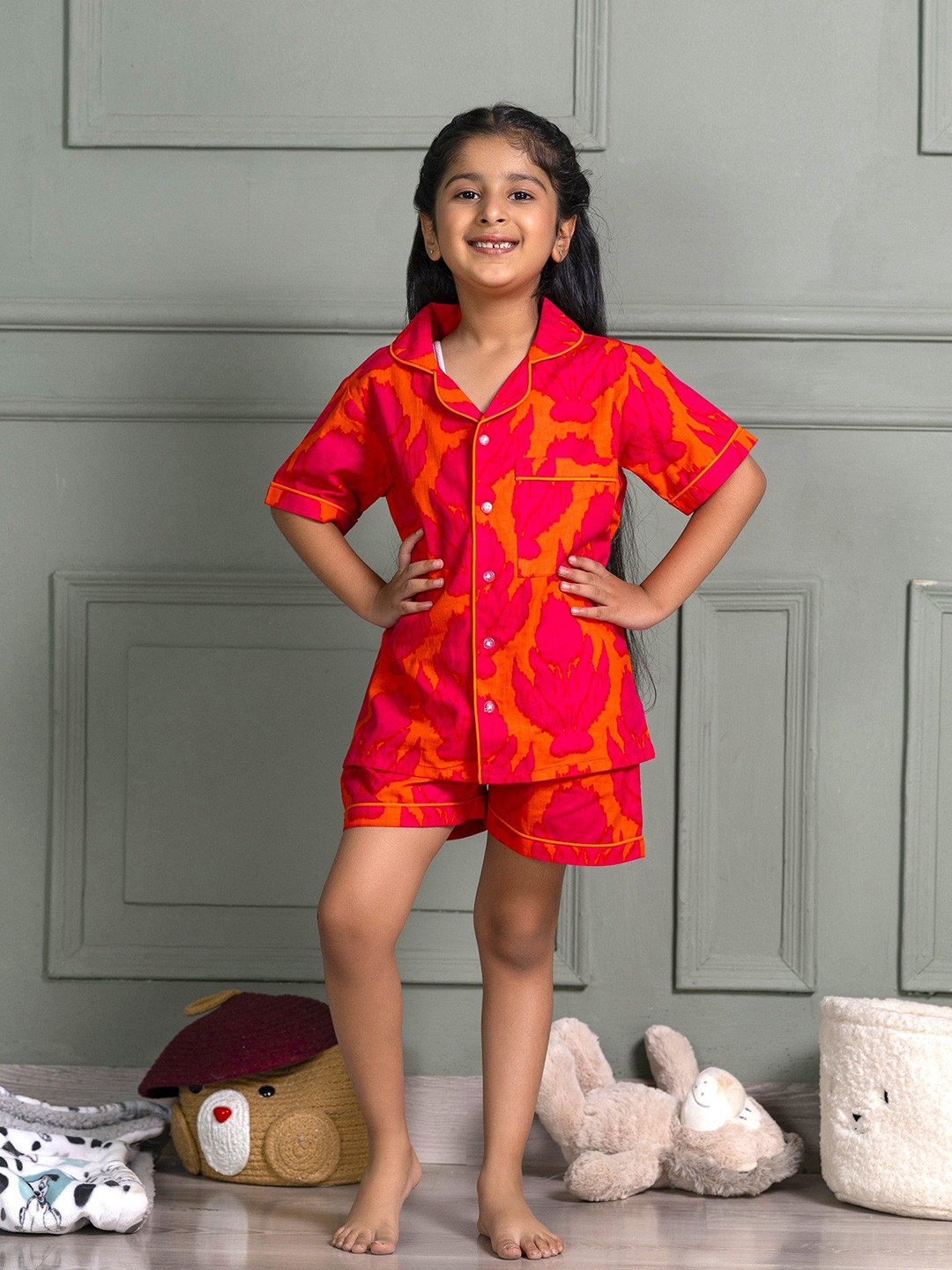 MABISH by Sonal Jain Kids Pure Cotton Night suit Shorts and Shirt