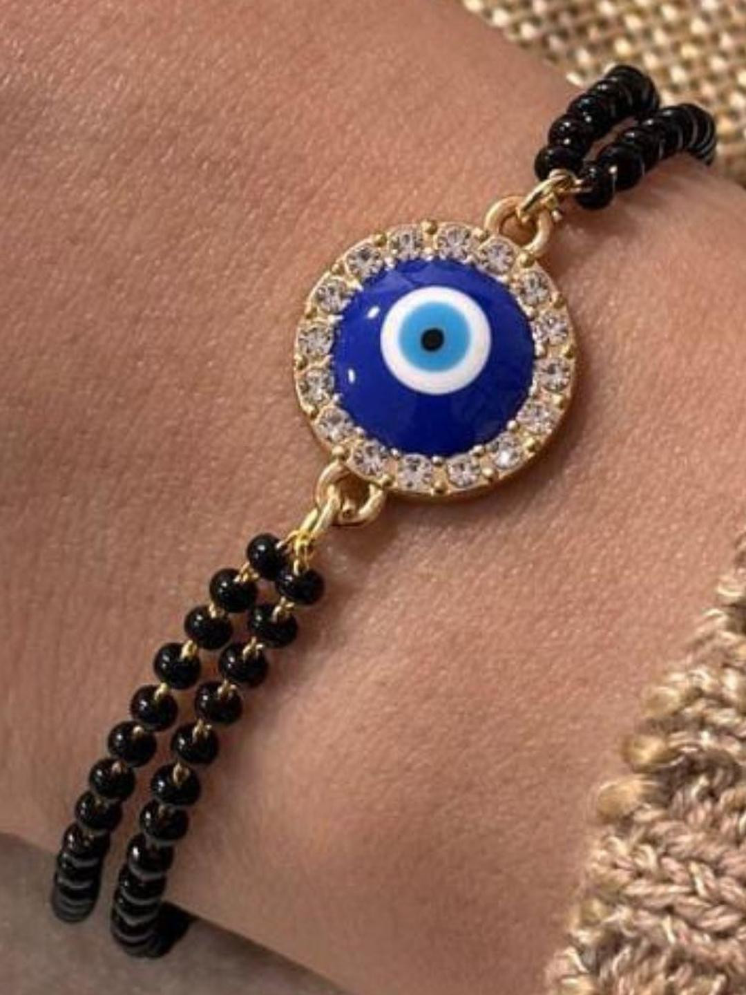 vs club Women Double Strand Evil Eye Bracelet Rakhi