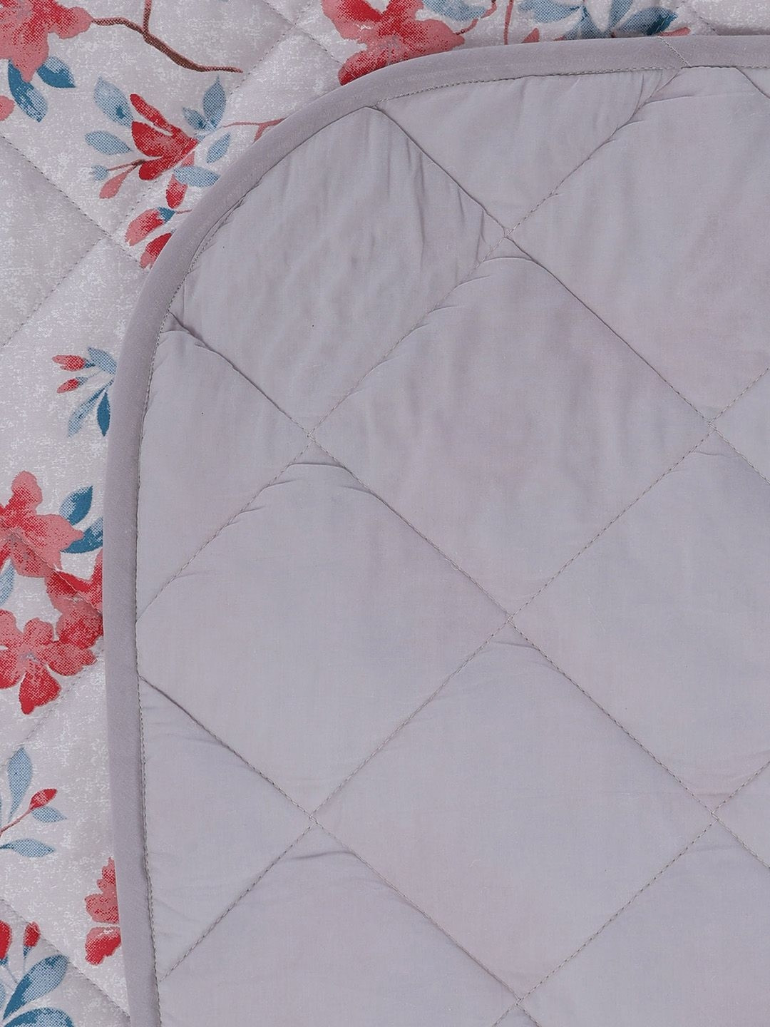 MASPAR Pink & Blue 4 Pieces Floral Cotton Double Queen Superfine Bedding Set