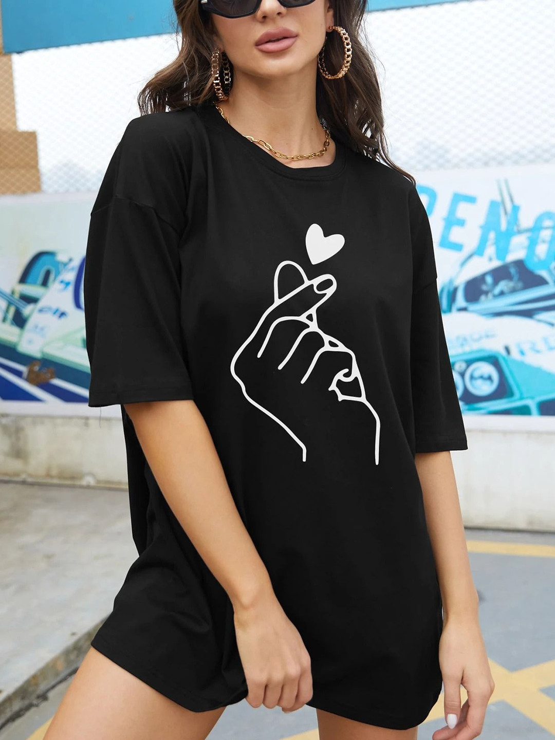 Calm Down Women Graphic Printed Round Neck Cotton Oversized T-shirt