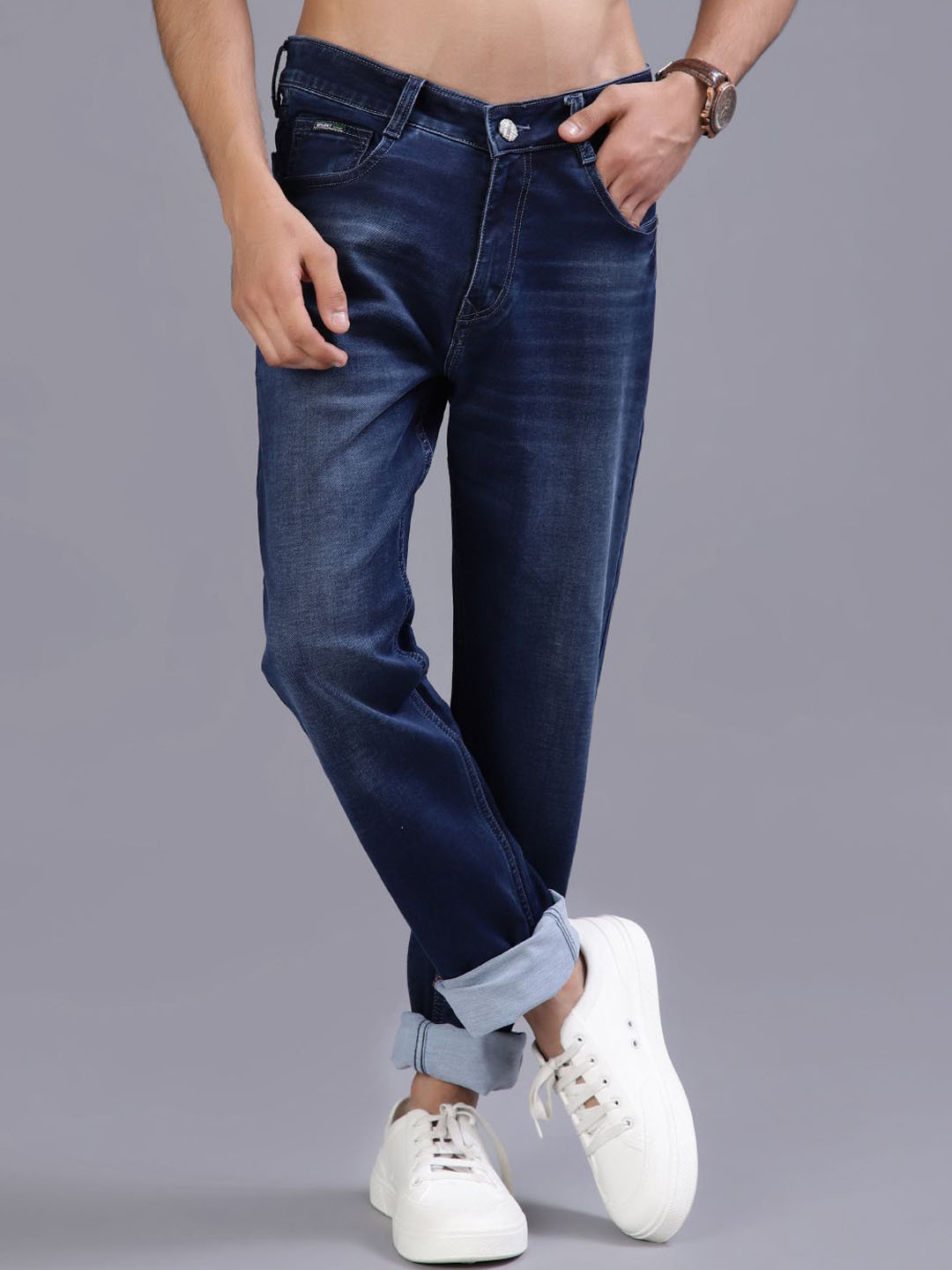 V-Mart Men Regular Fit Low-Rise Cotton Denim Jean