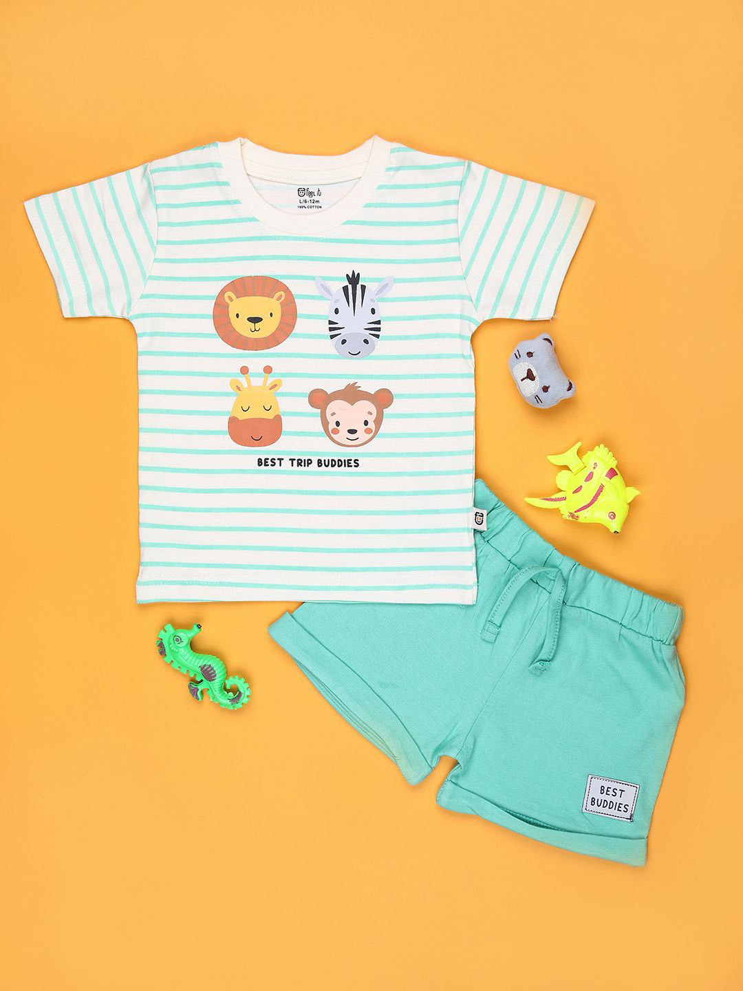 V-Mart Infant Boys Knit-Knit Round Neck Clothing Set