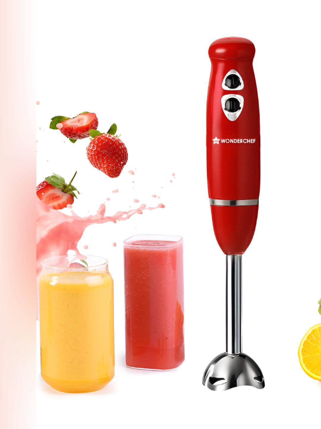 Wonderchef Regalia Red & Grey Hand Blender Mixer - 350W