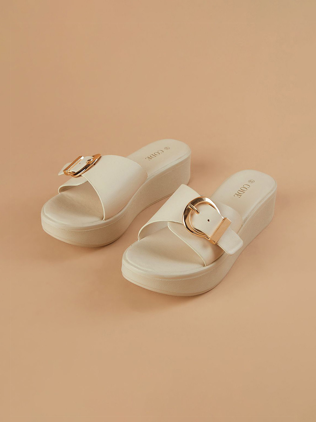 CODE by Lifestyle Women Open Toe Platform Heel Sandals With Buckles