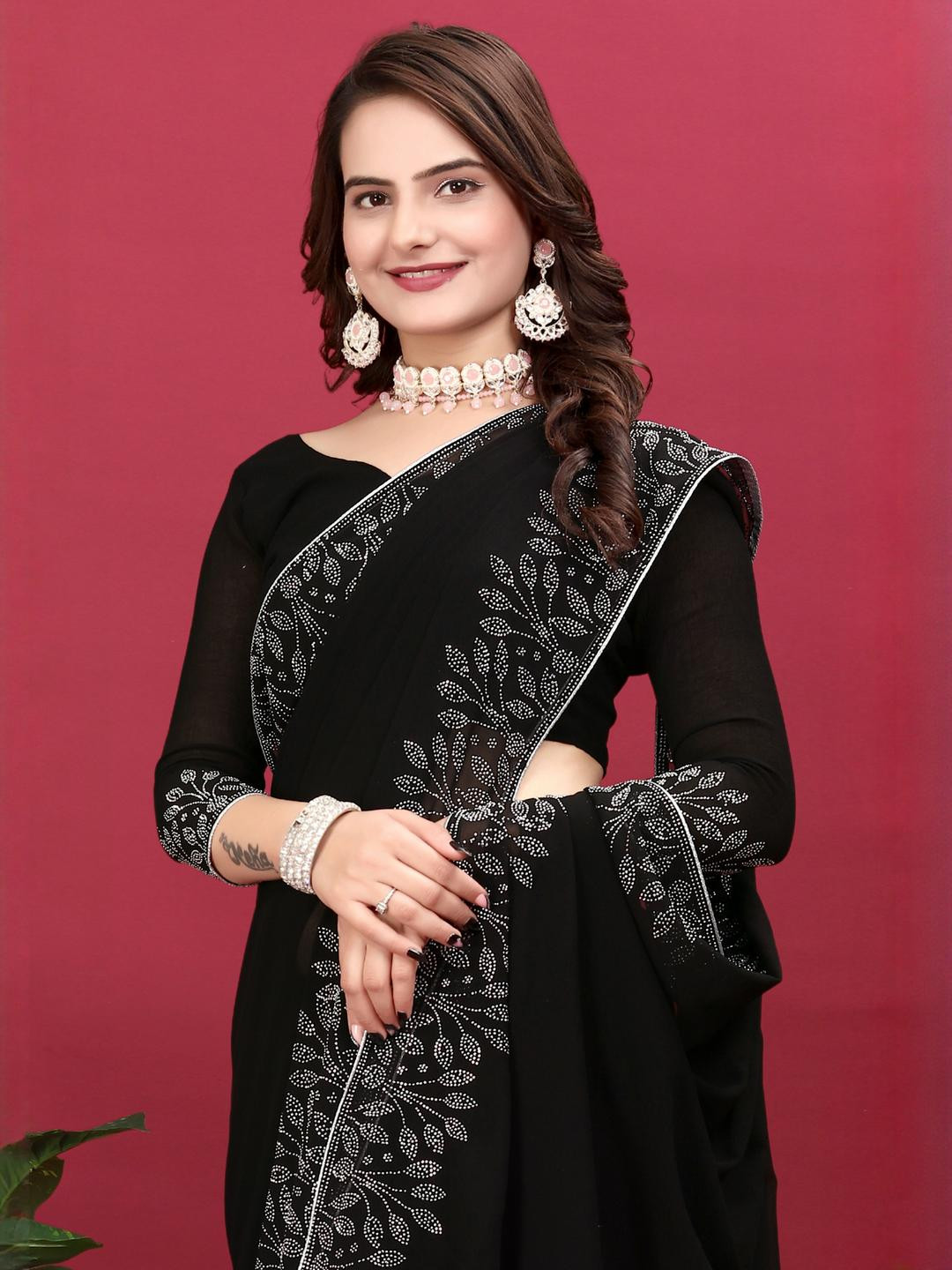 Meaven Tex Embroidered  Border Sarees