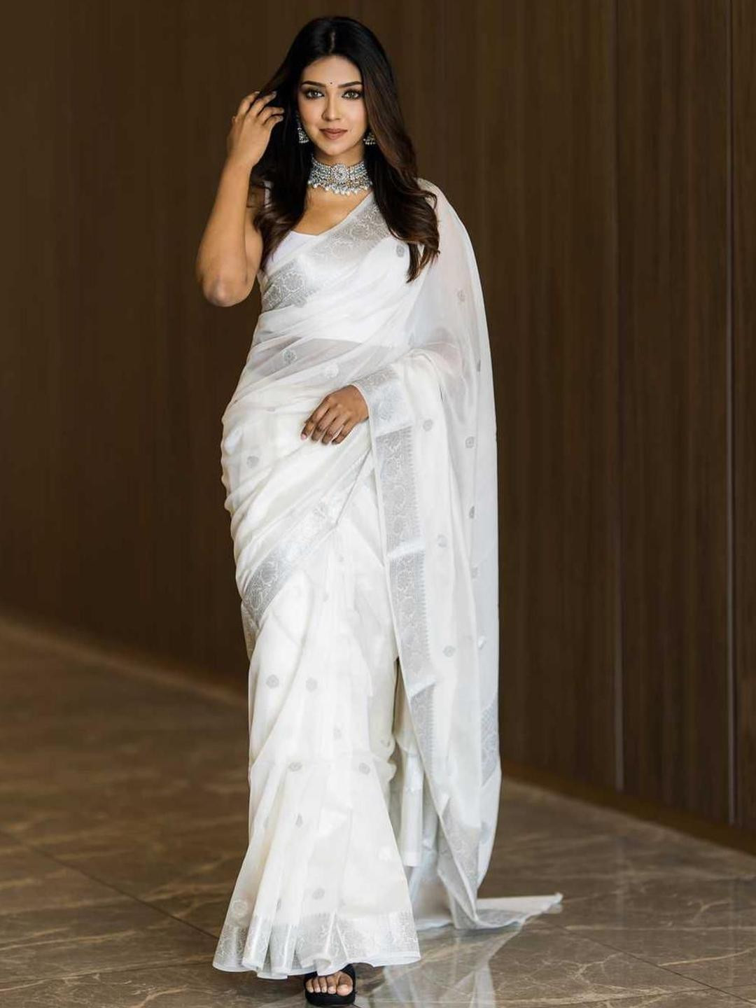 Parampara Ethnic Motif Woven Design Zari Bridesmaid Banarasi Saree