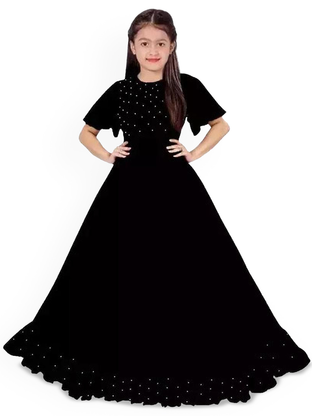 4JSTAR Girls Flared Sleeve Maxi Dress