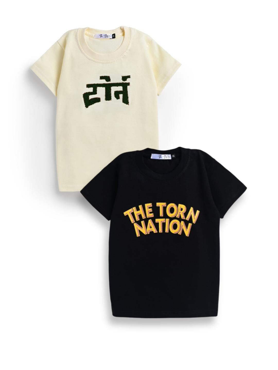 THE TORN Kids Typography 2 Printed Pure Cotton T-shirt