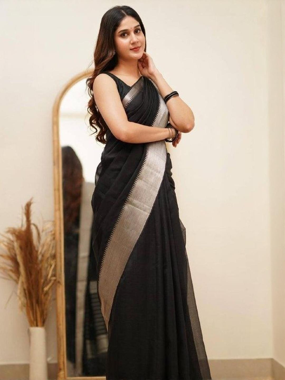 Parampara Ethnic Zari Banarasi Saree With Beautiful Blouse