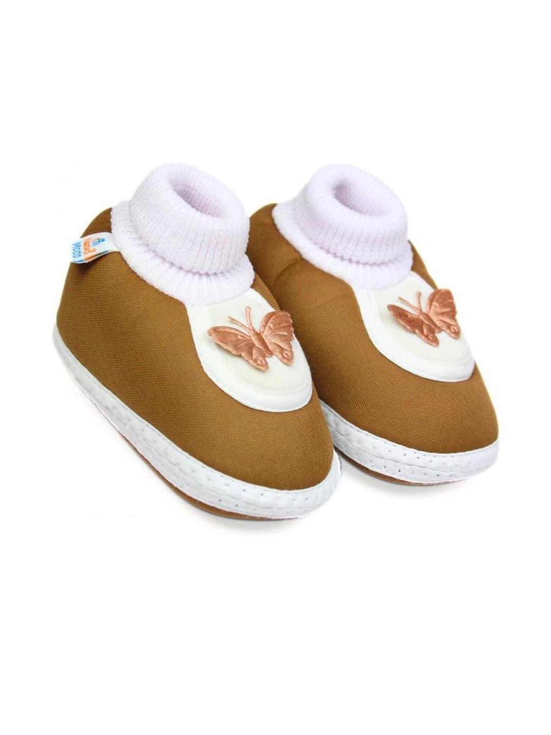 NESKA MODA Kids-Unisex Brown Cotton Booties