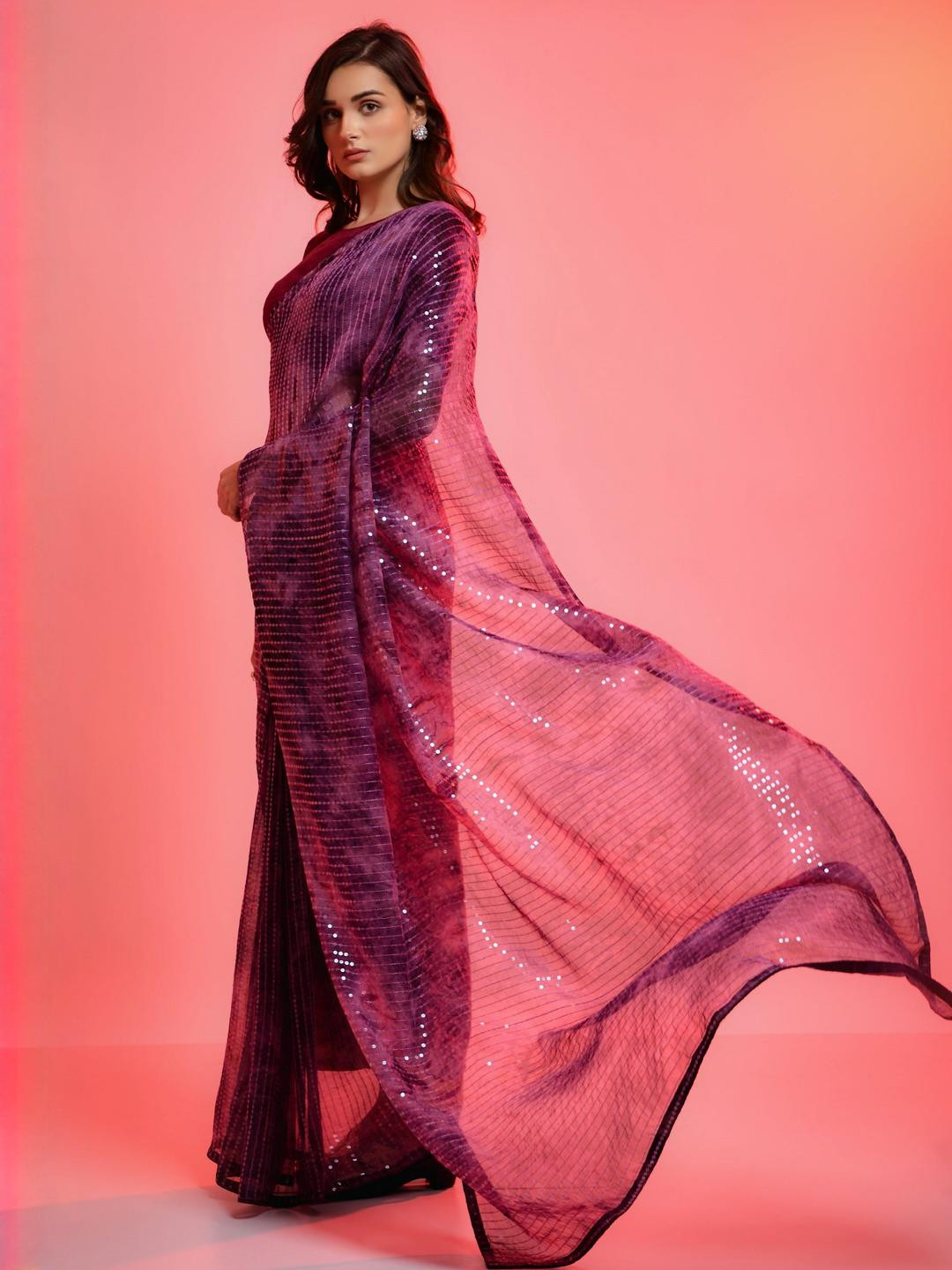 KALINI Embellished No Border Saree