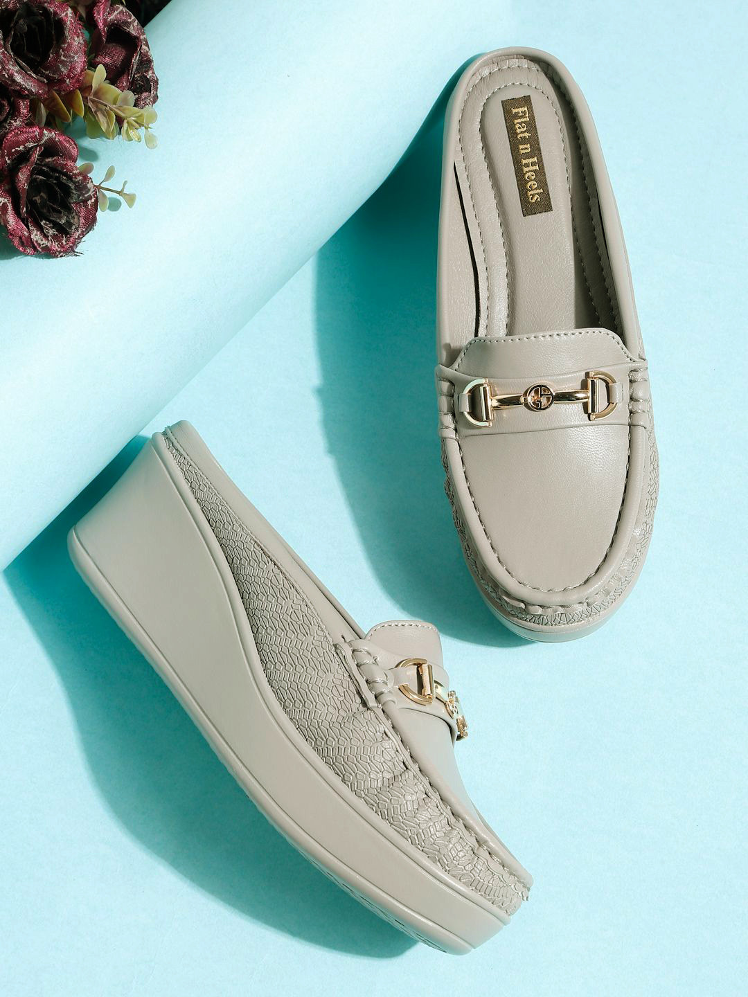 Flat n Heels Women Round Toe Chunky Sole Loafers