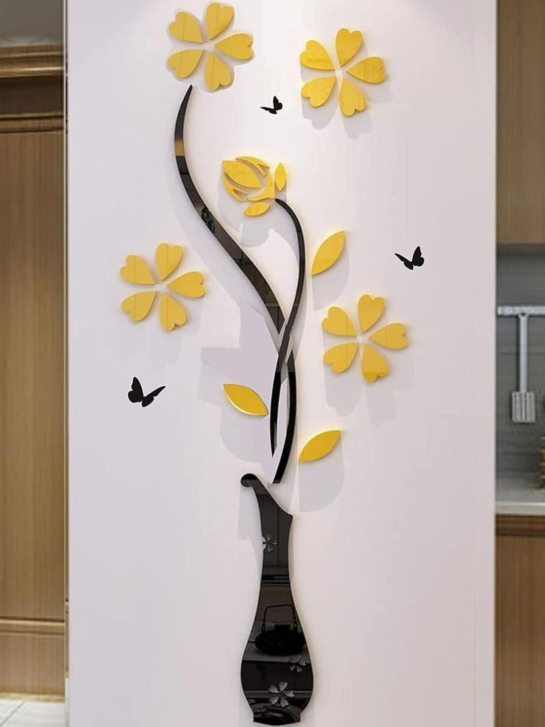 GloShvi 3D Acrylic Flower Wall Sticker