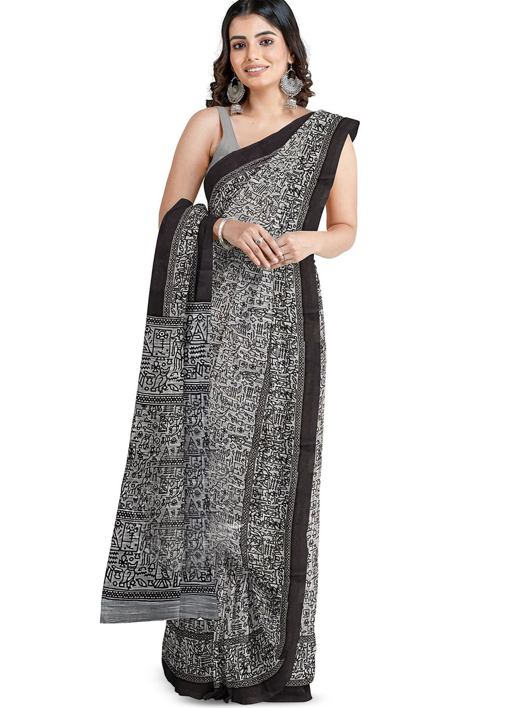 TITHI SAREES Madhubani New Ash Warli Sambalpuri Saree