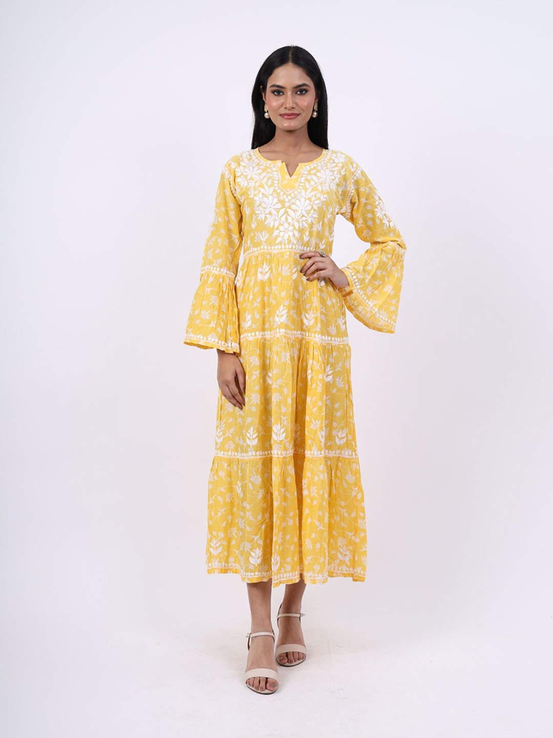 RIVAZ THREADS AND CO Chikankari Embroidered Ethnic Dresses