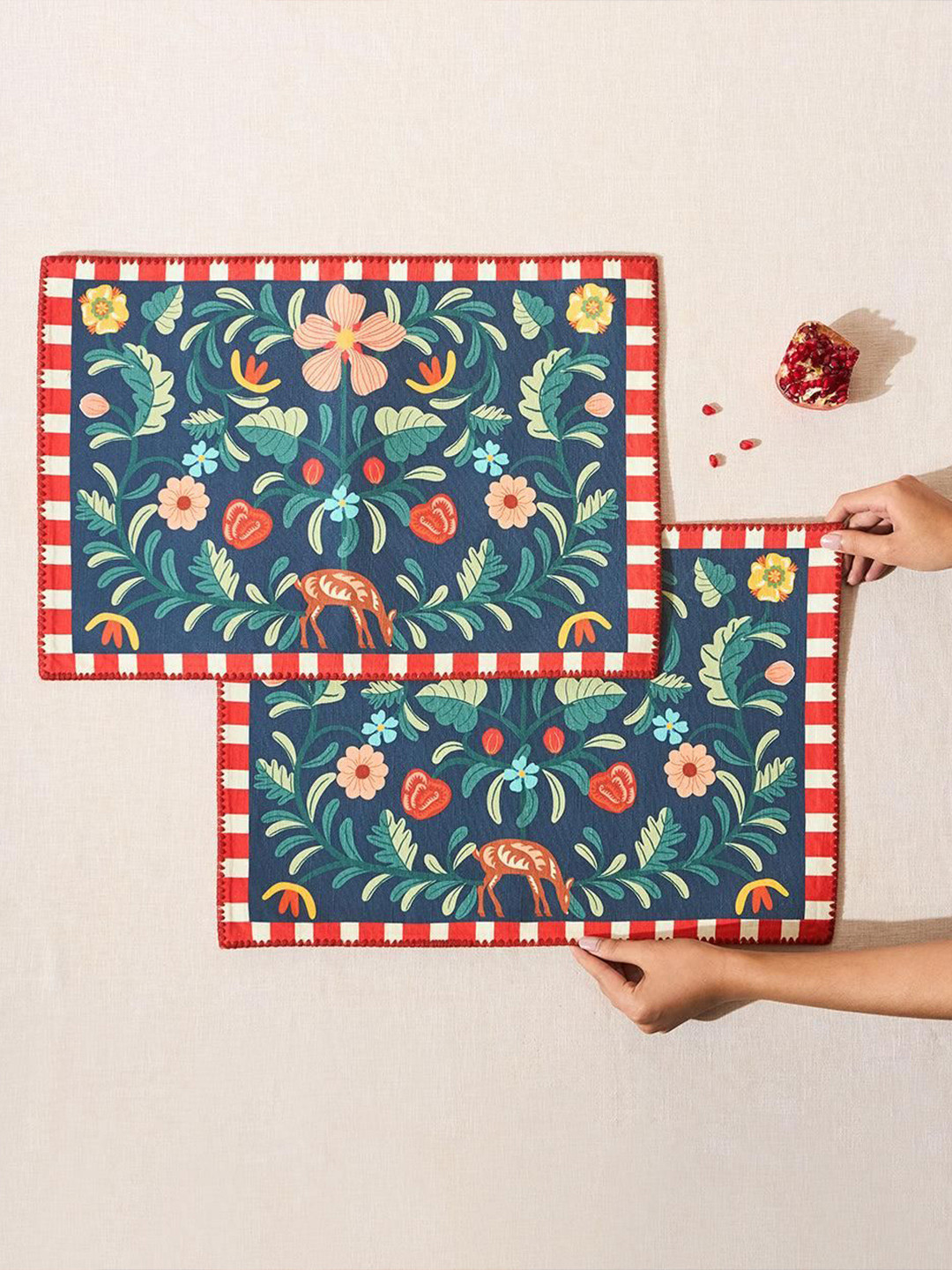 Chumbak 2 Pcs Kashmiri Apple Orchards Table Placemats