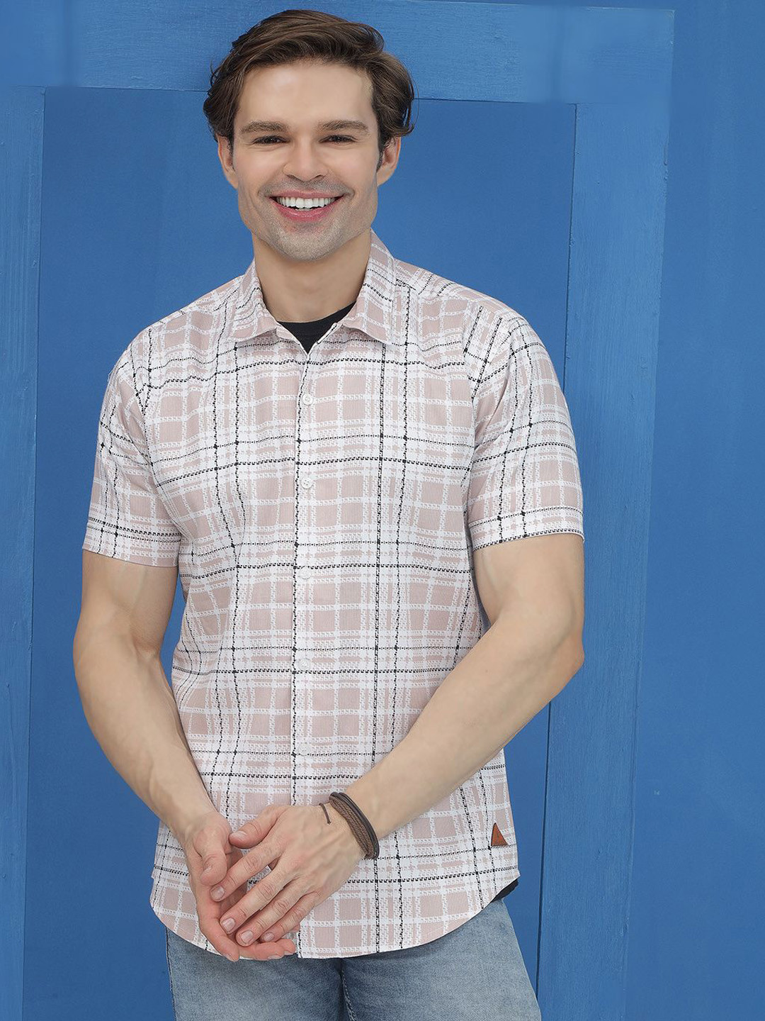 JAKANARY Slim Fit Opeque Printed Casual Shirt