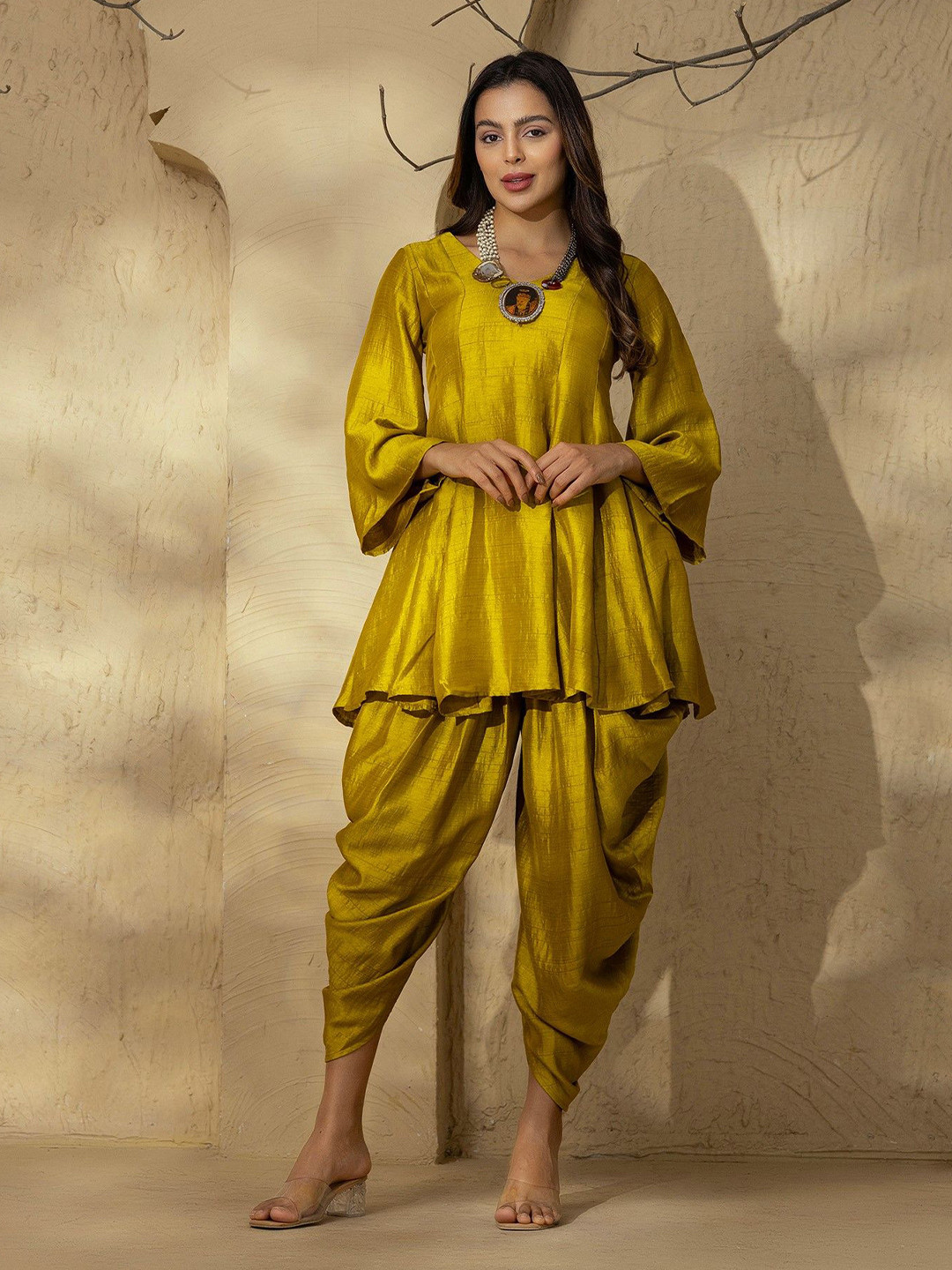MABISH by Sonal Jain V-Neck Flare Bell Sleeves Anarkali Kurta With Salwar