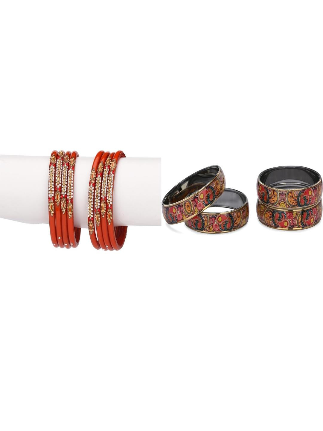 1ST TIME Women Set of 2 sets Traditional Glass Bangles