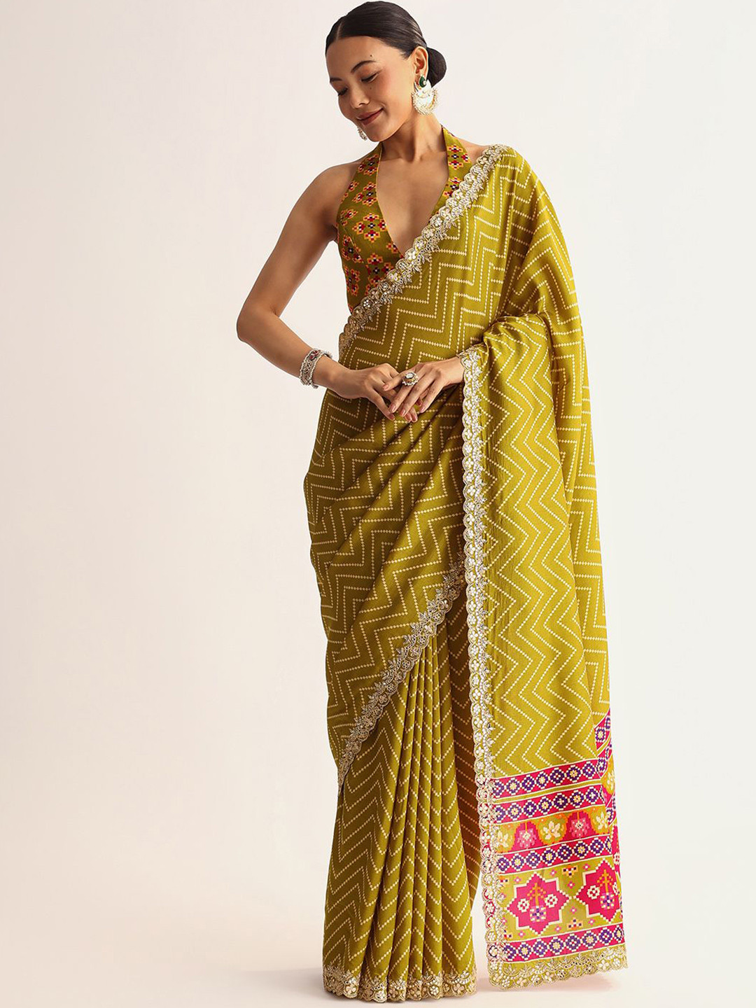 KALKI Fashion Gotta Patti Satin Saree