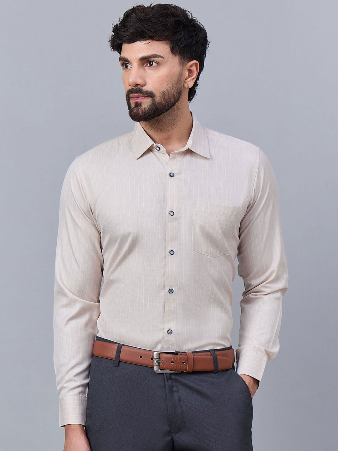 Putra Men Checkered Print Cotton Shirt