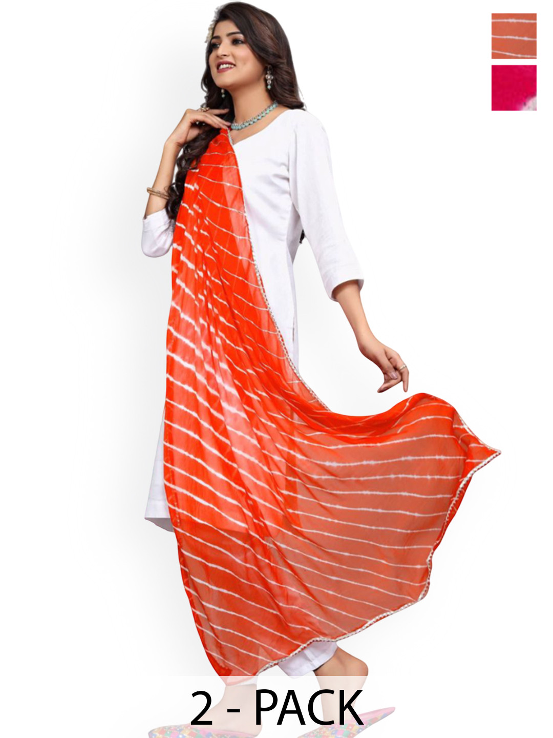 Kemza Selection 2 Chiffon Leheriya Dupatta