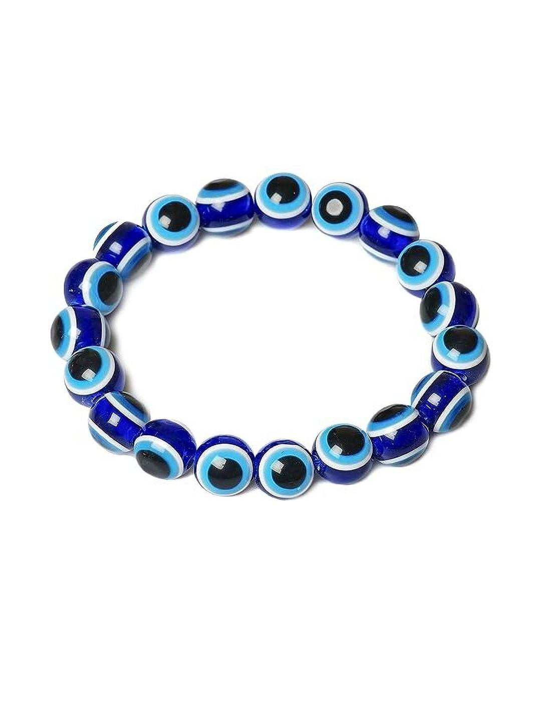 QNAM Blue Fabric Pearls Bracelet