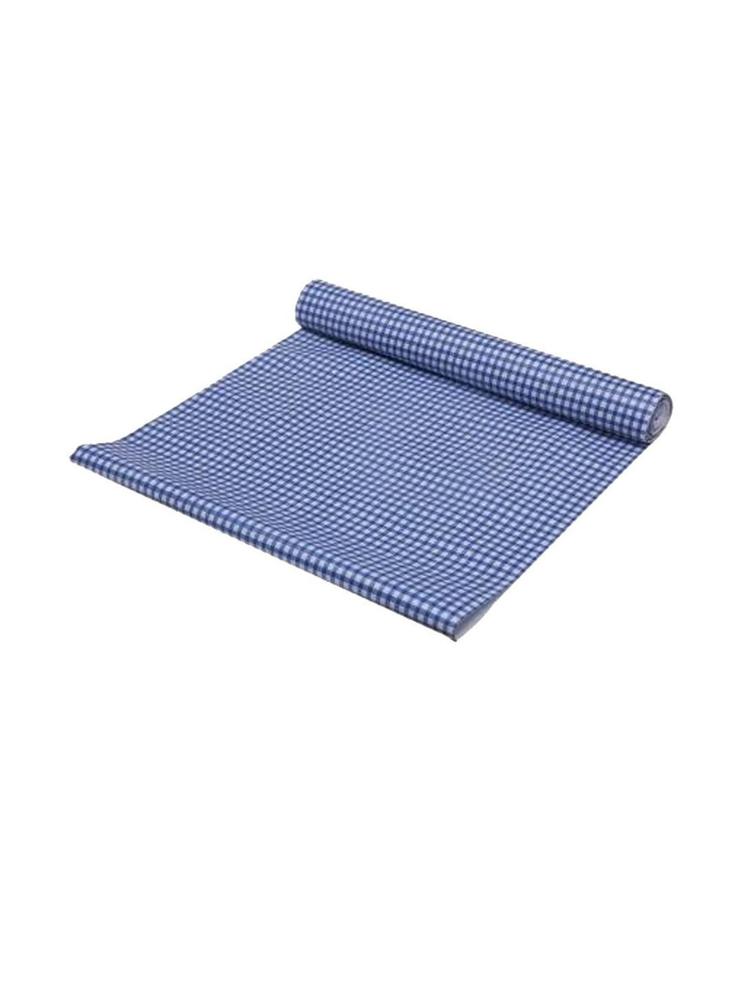 POP SHADE 5 Meter Blue White Check Pattern Water Resistant Shelf Liner Roll