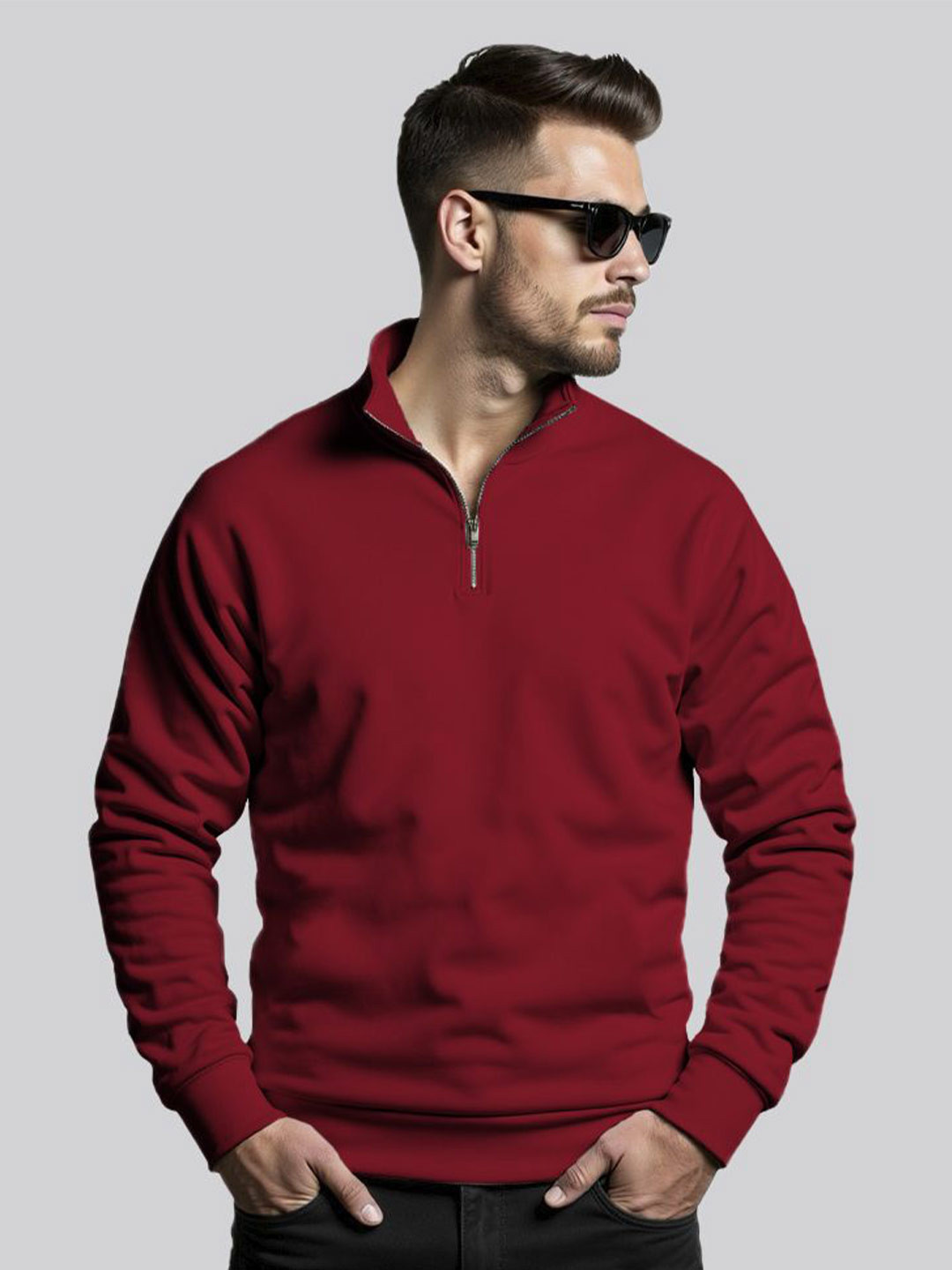 Fashion And Youth Men Half Zipper Sweatshirt