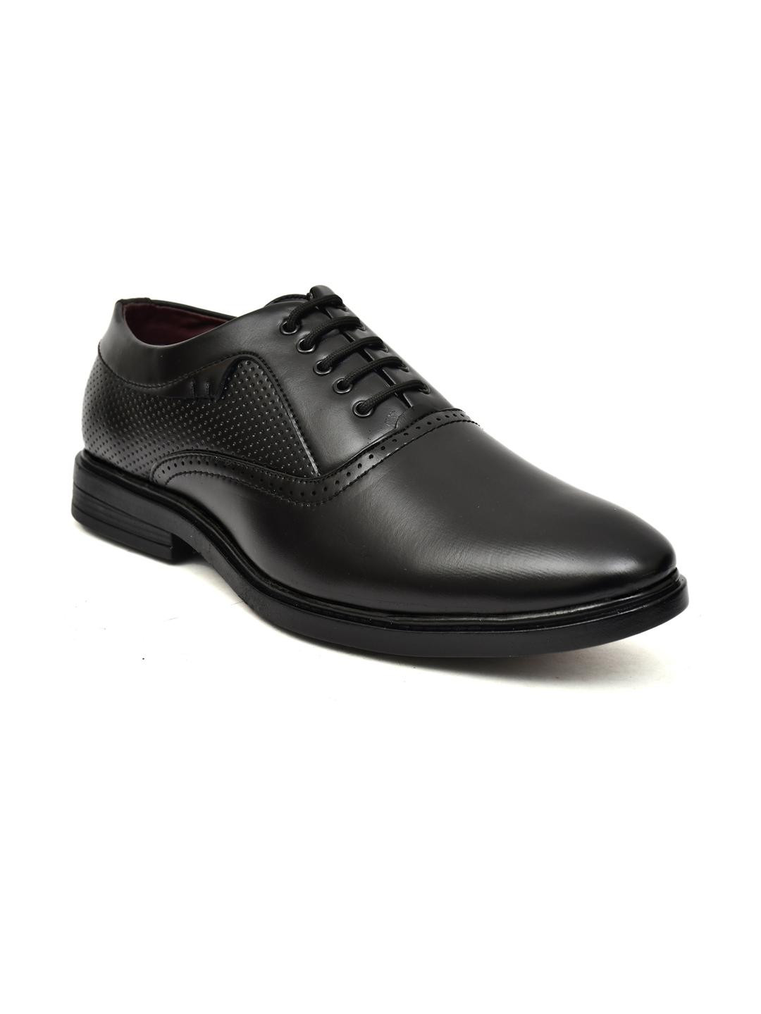 TRM Men Black Formal Leather Shoes