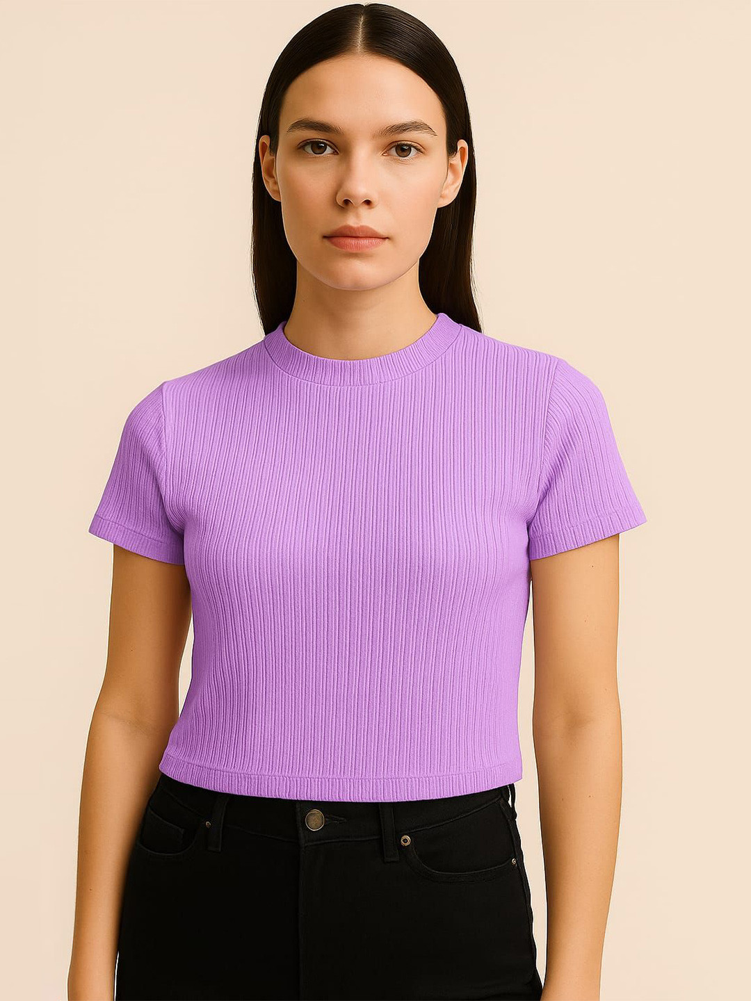 SCORPIUS Women Short Sleeves Striped Top