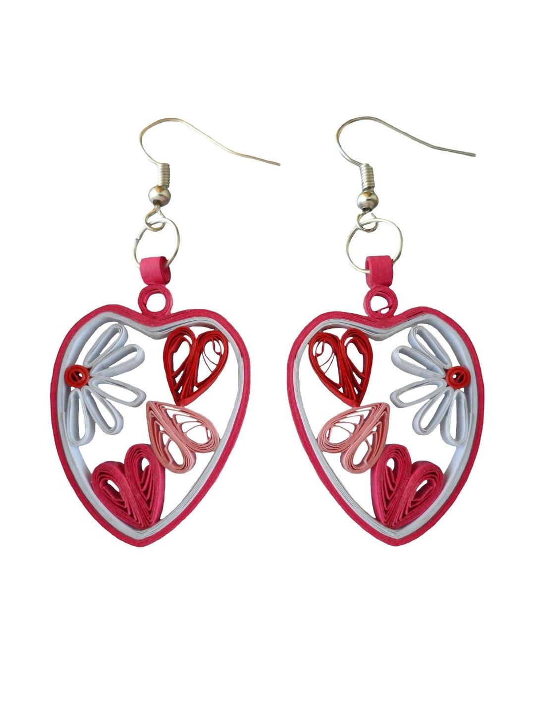 Designers Collection Pink Classic Wood Drop Earrings