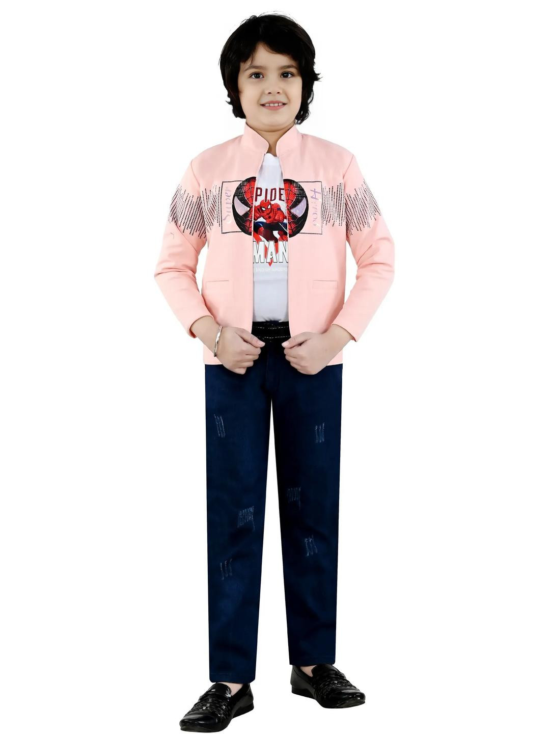 RICHIE RICH Boys Printed Open Front Blazer