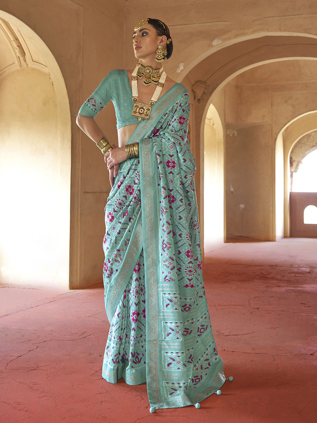 elora Beads and Stones Patola Saree