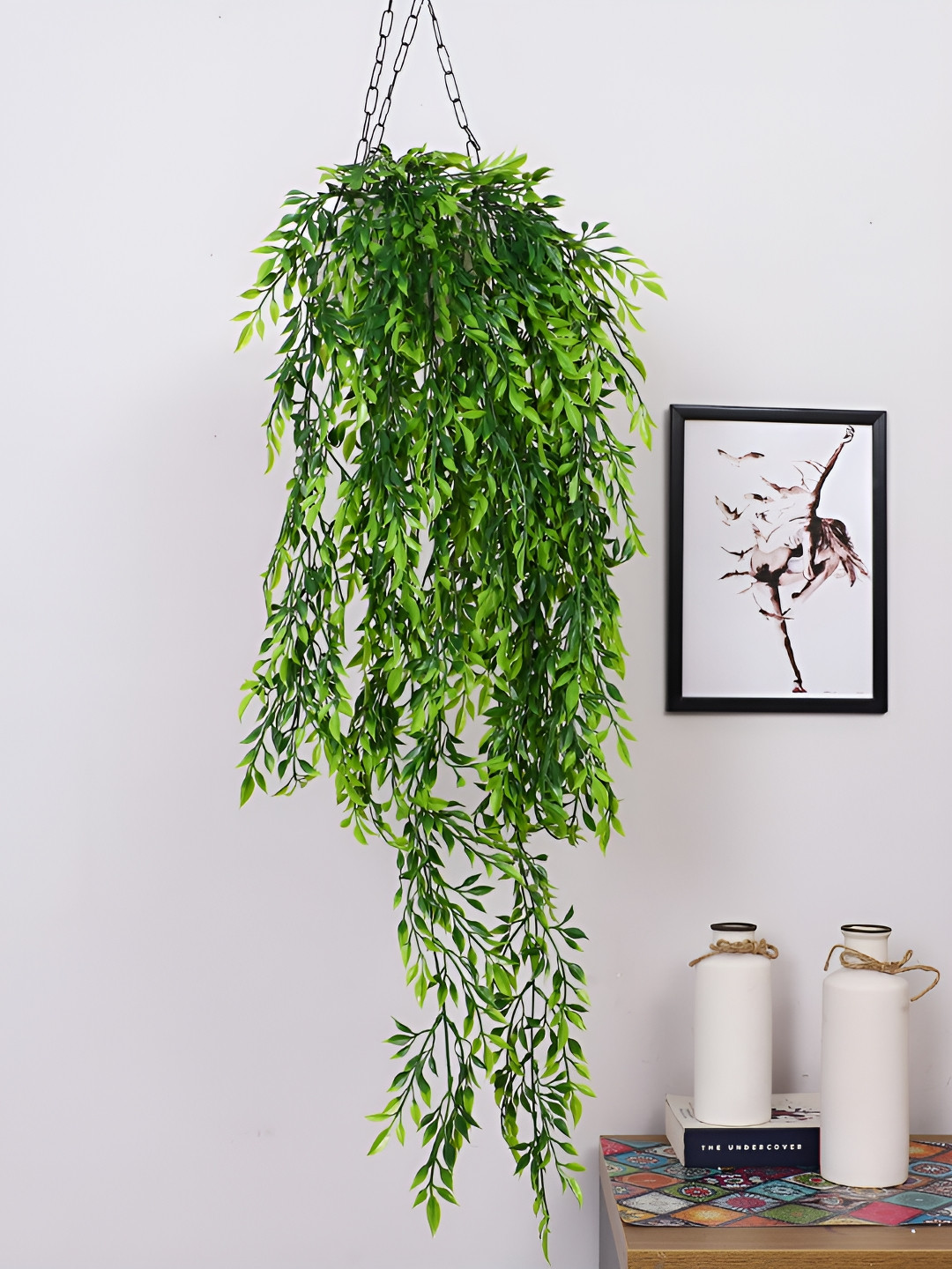 Home Bloom Green 2 Pieces Hanging Artificial Plants