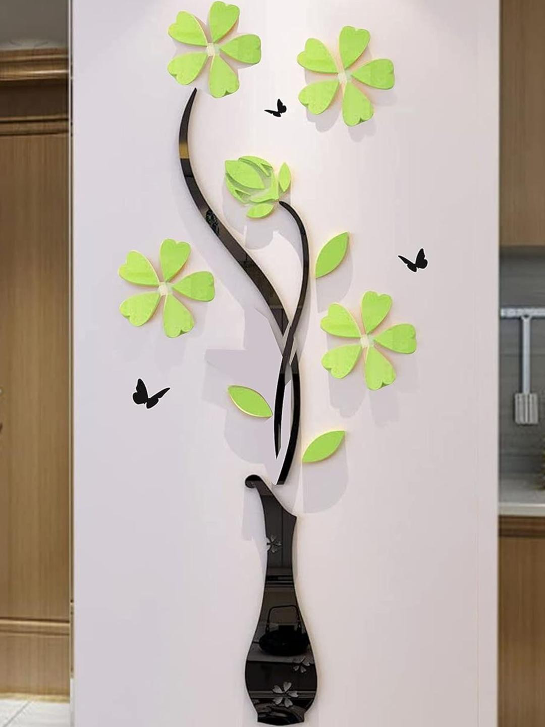 GloShvi 3D Acrylic Flower Vase Wall Art