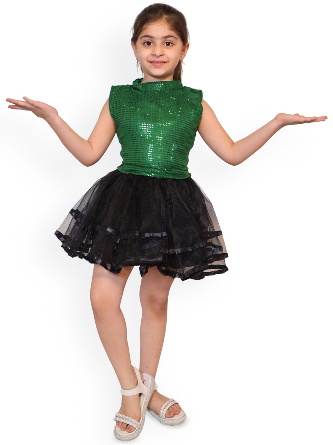 Kaku Fancy Dresses Girls Western Dance Costume Ulter Neck Top
