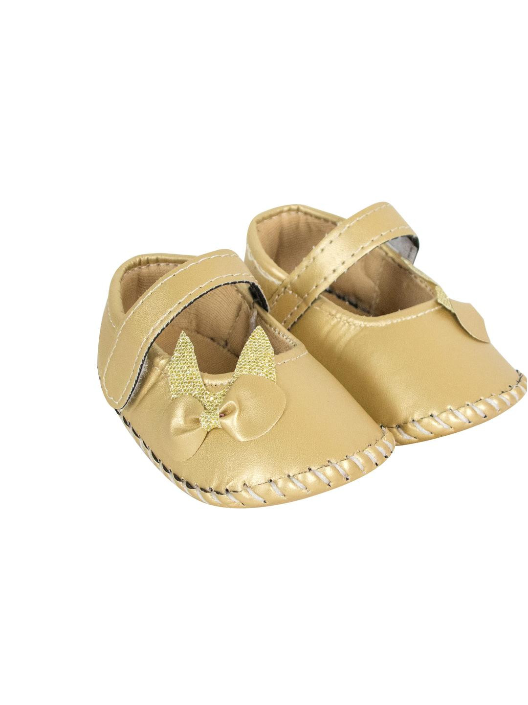 NESKA MODA Girls Gold Cotton Booties