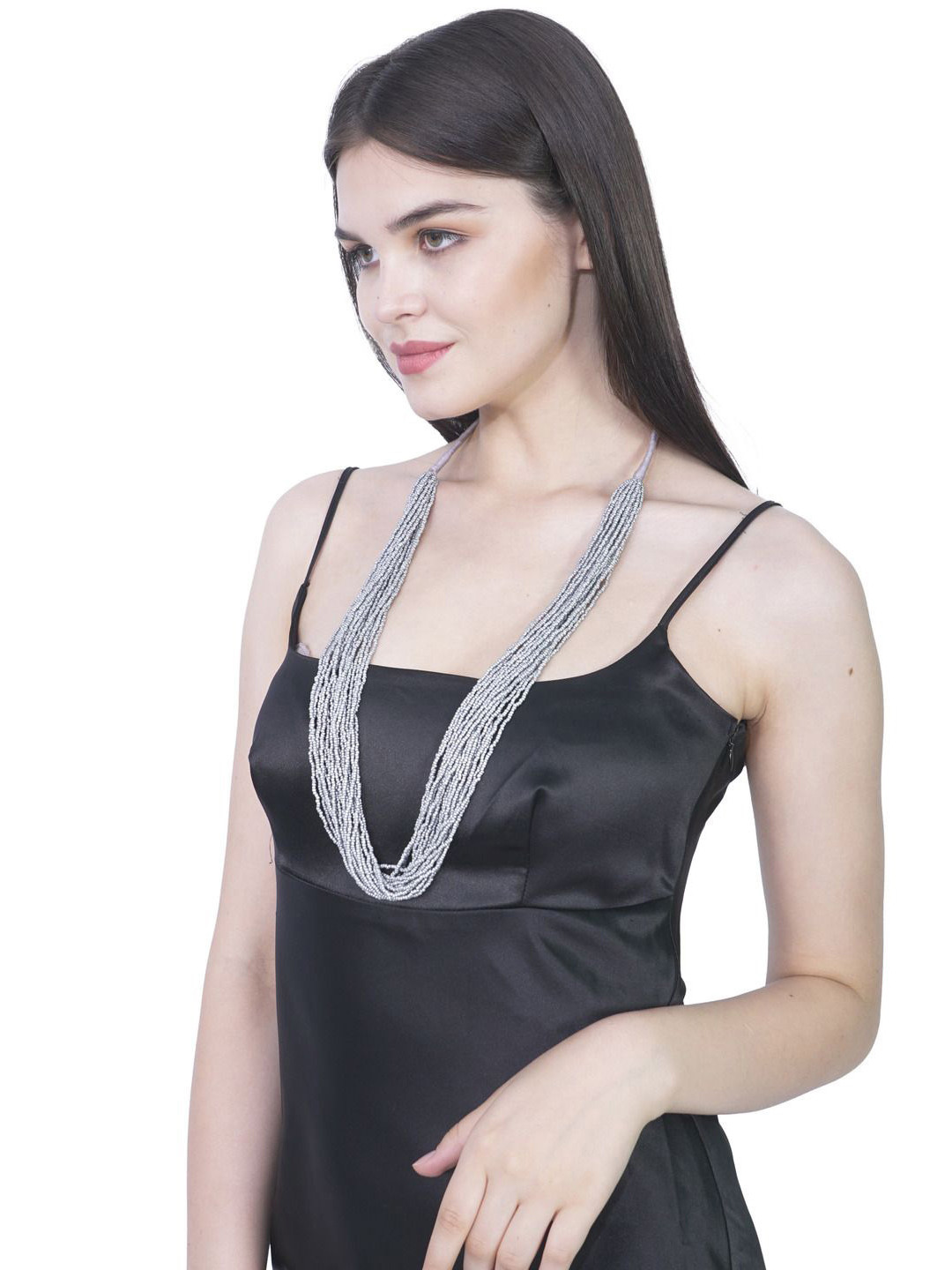 CHAHAT ACCESSORIES Artificial Beaded Multi-Layered Bohemian Statement Necklace