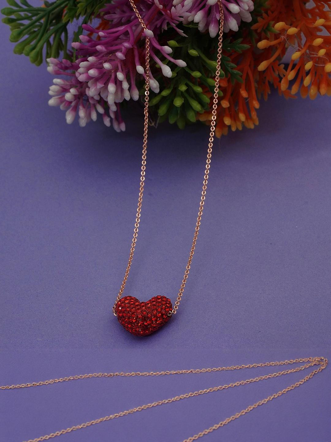 ARISTAL Jewellery  Gold-Plated Red Heart Necklace