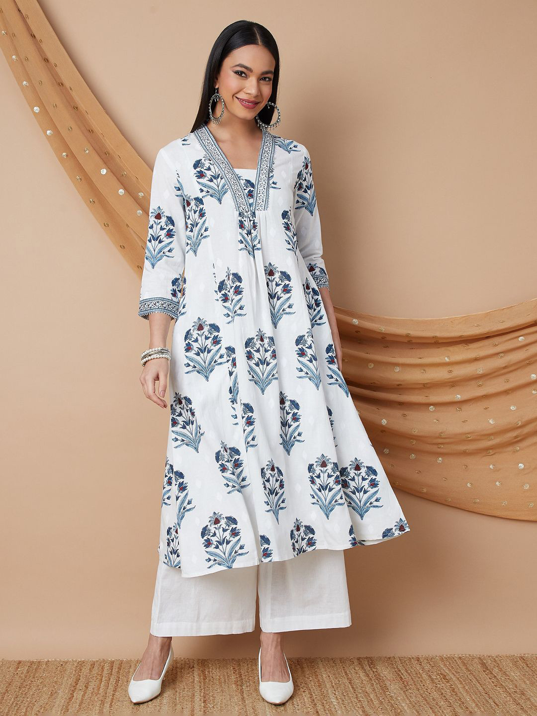 Melange by Lifestyle Women Floral Printed Fusion A-Line Kurta