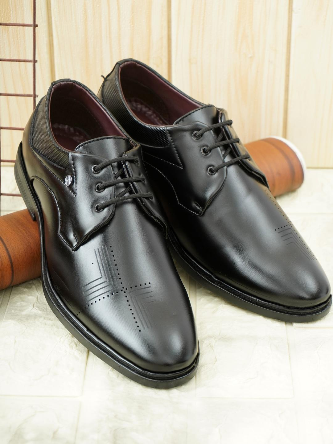 TRM Men's Black Formal Shoes