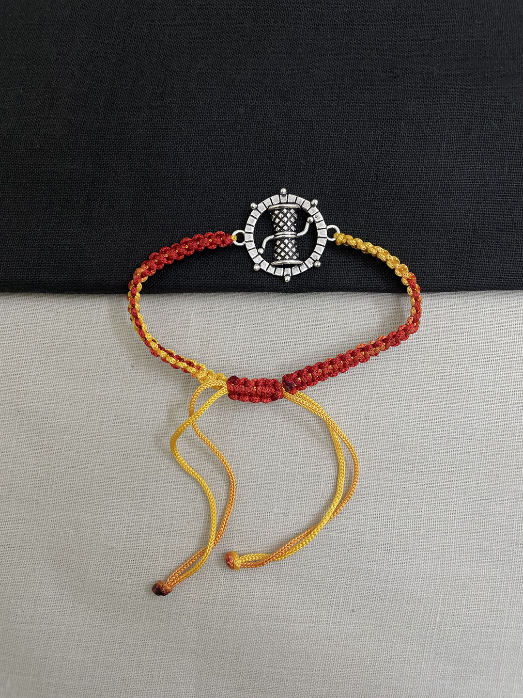 SHILLYN Sterling Silver Divine Damru Wraparound Rakhi