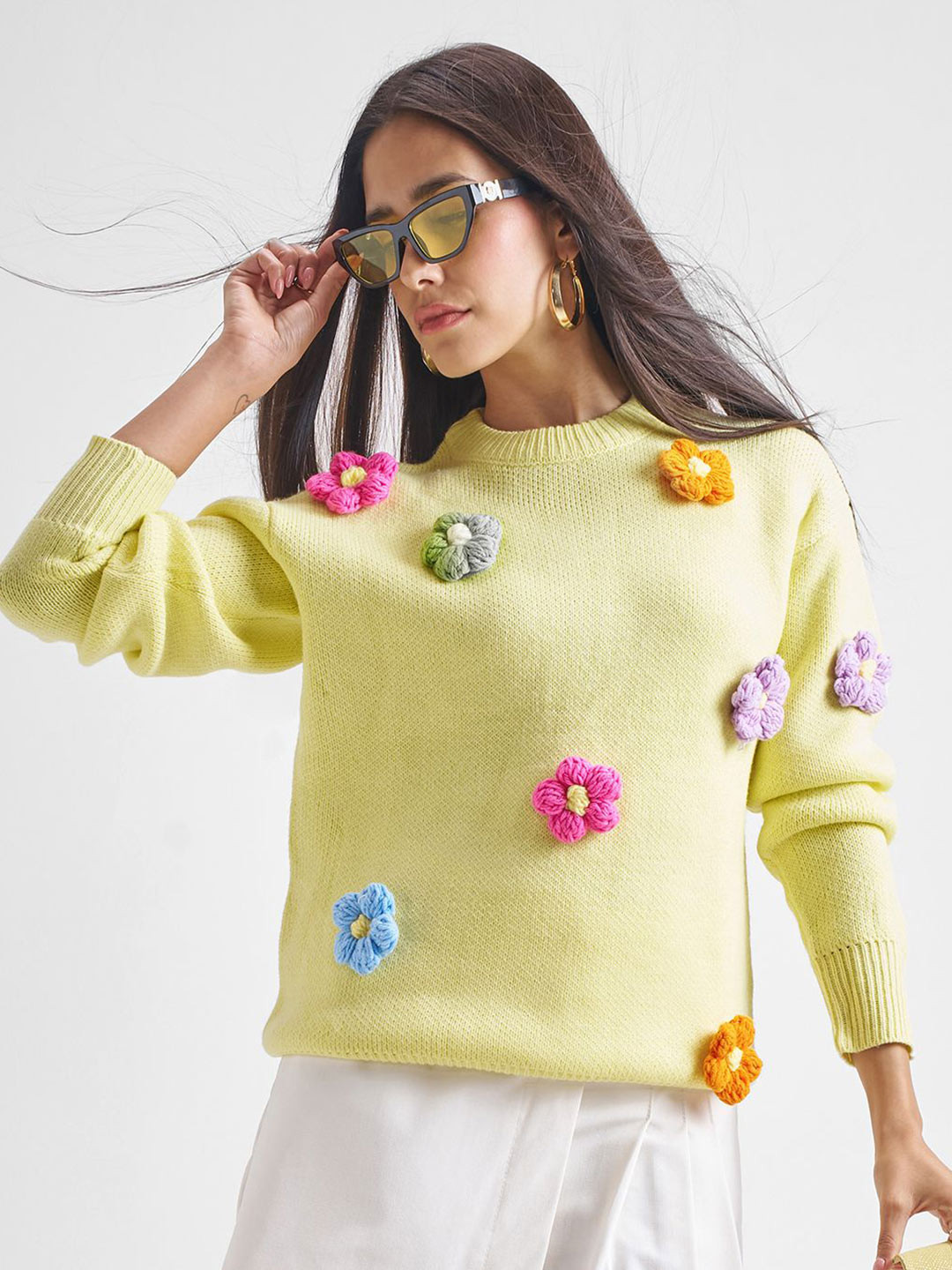 ESPYR By Tokyo Talkies Women Pullover Applique Sweaters