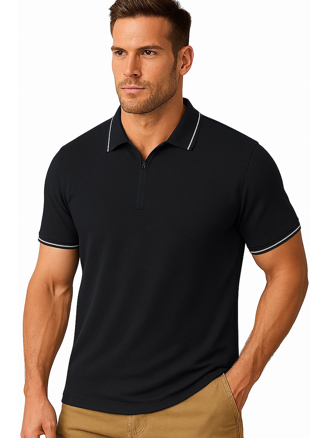 JUARI BE A GENTLEMAN Polo Collar Regular Sleeves Regular Fit T-shirt